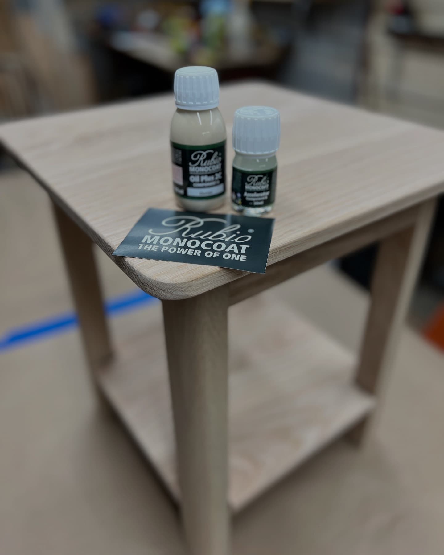 Rubio Monocoat finish applied to small table